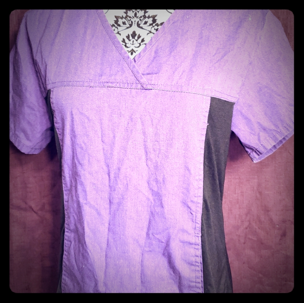 Purple and black melrose nursing top